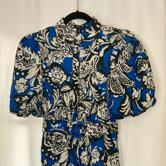 Get ready for Spring! NWT - Karen Millen Batik Linen Midi Shirt Dress - US 4 - Picture 4 of 12